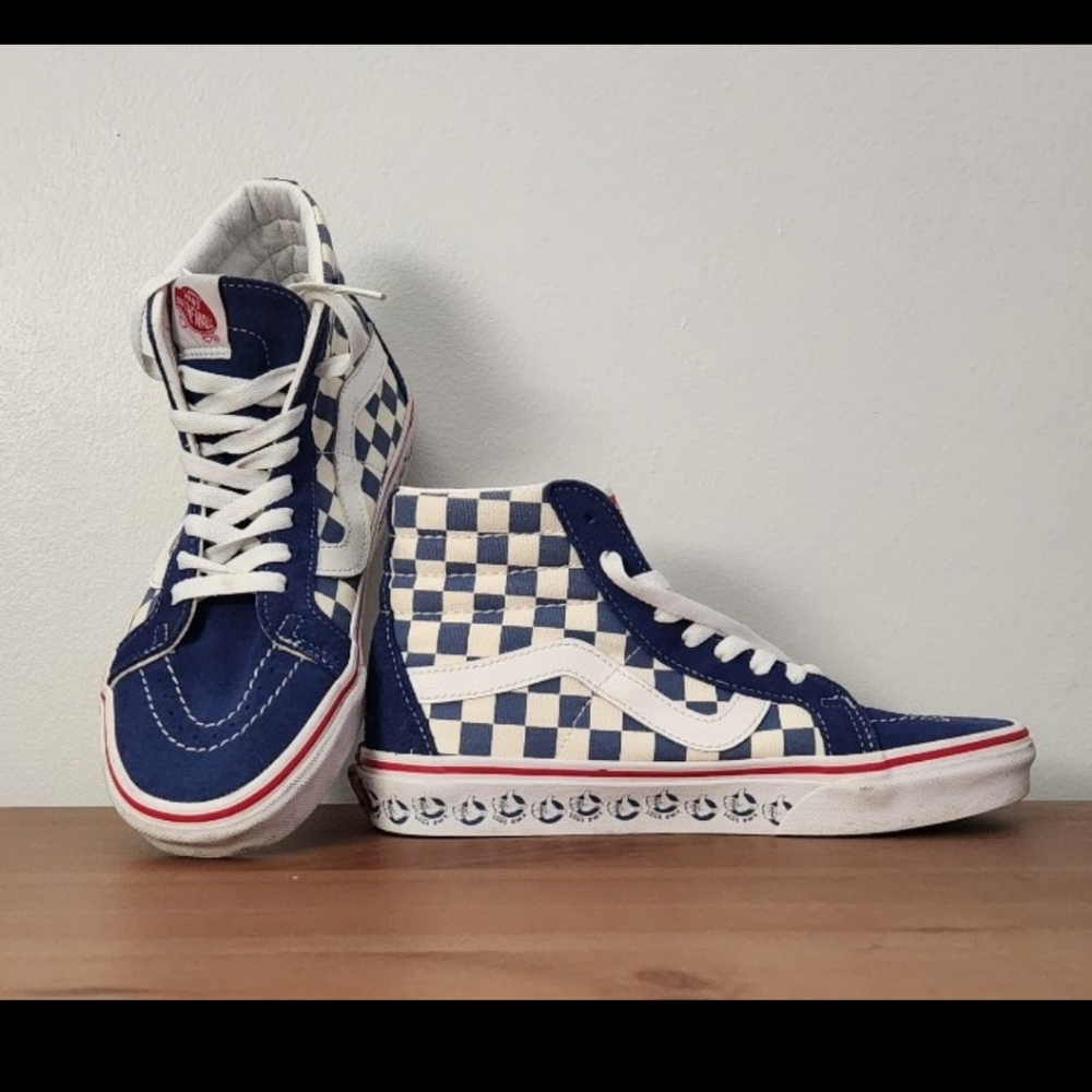 Vans Sk8-Hi Reissue Sneakers Blue White Checkered